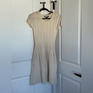 BCBGMaxAzria Cream Cable Knit Mini Dress